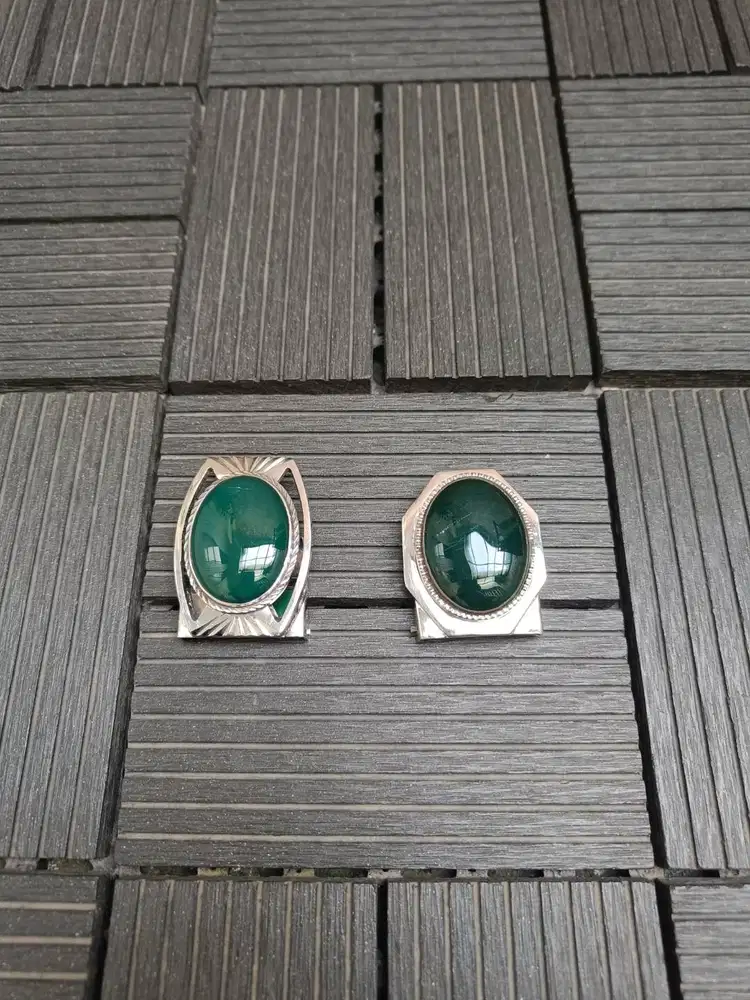 Kepala sabuk ban pinggang gesper batu giok kalsedon chrysoprase green