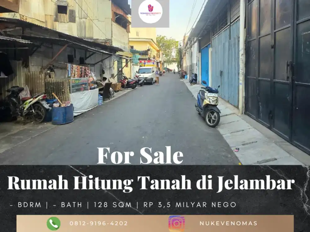 Dijual Rumah Hitung Tanah Jelambar Akses Jalan 2 Mobil