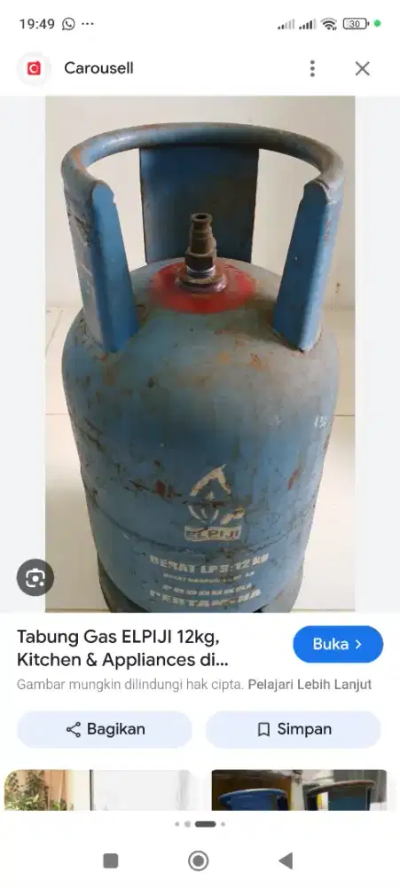 Tabung gas 12 kg bekas