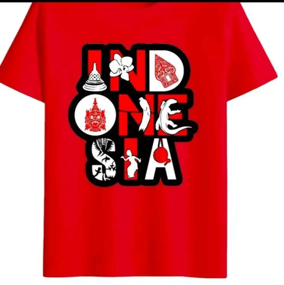 Kaos Indonesia merah putih katun