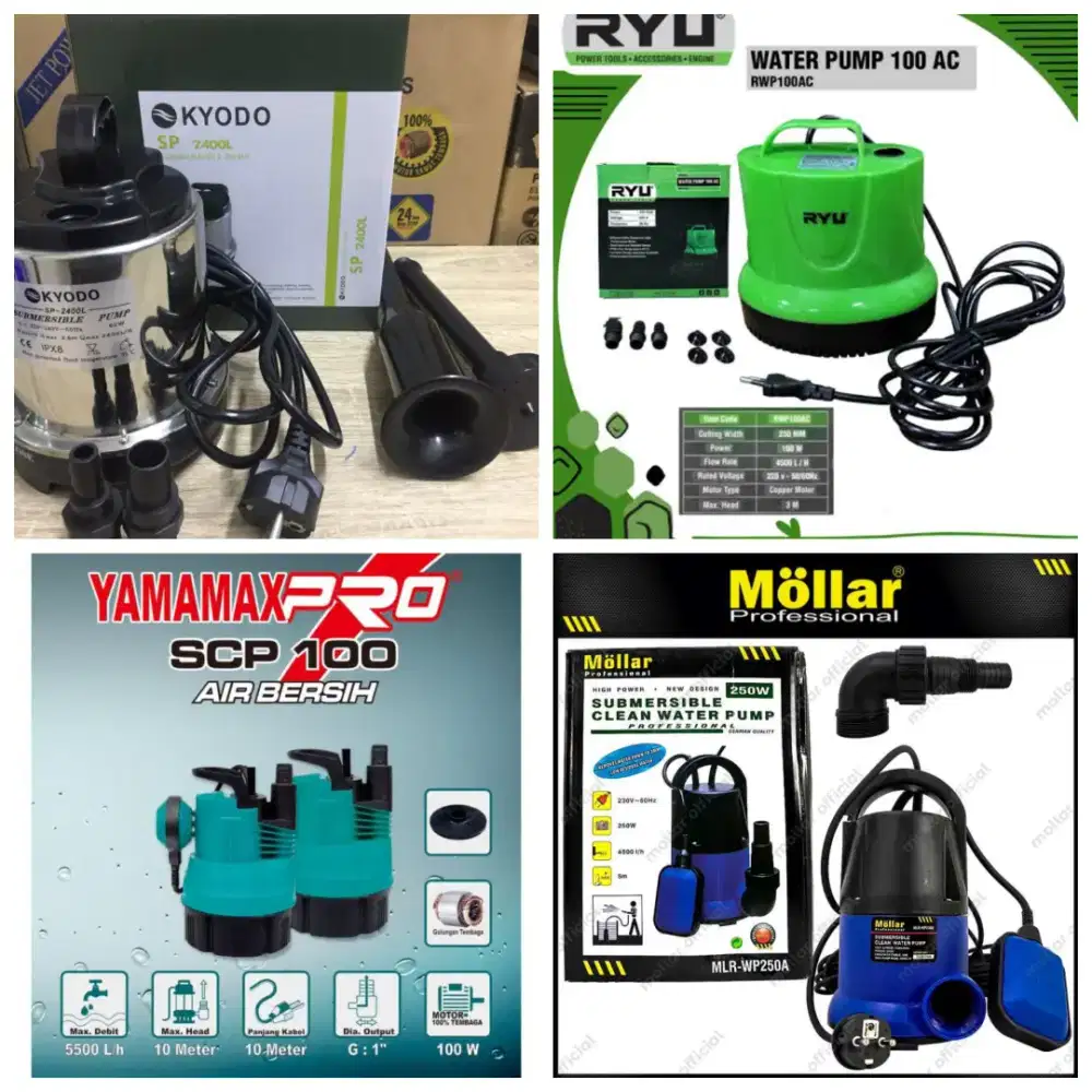 Pompa Celup Kolam renang Ikan Air AC Submersible KYODO RYU 60 Watt