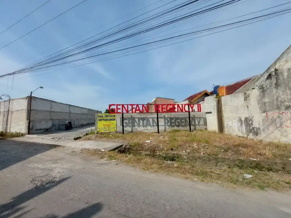 termurah kavlingan tanah di timur mall luwes gentan pinggir jalan dengan akses mudah dalam kompleks perumahan