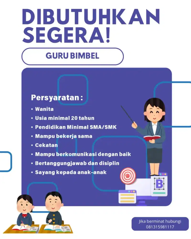 Lowongan kerja , Guru Bimbel