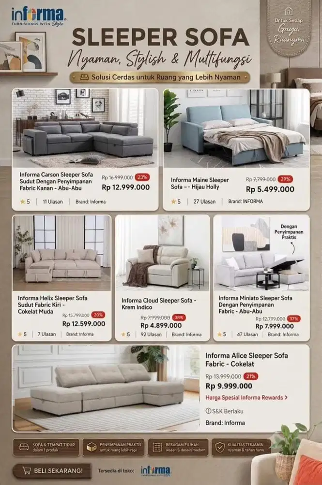 Slepeer sofa multifungsi