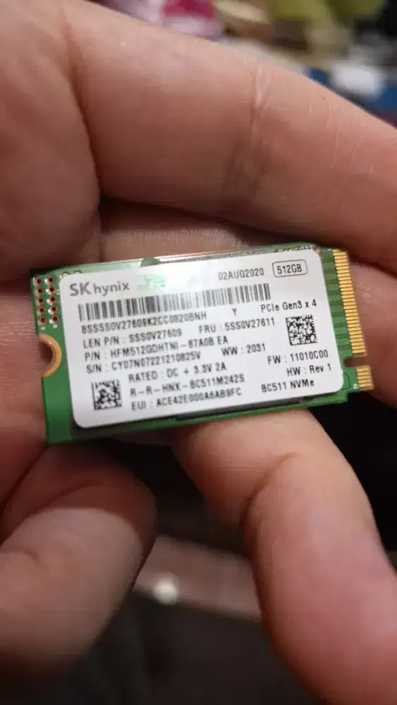Ssd Nvme 512Gb helth 98% siap pakai