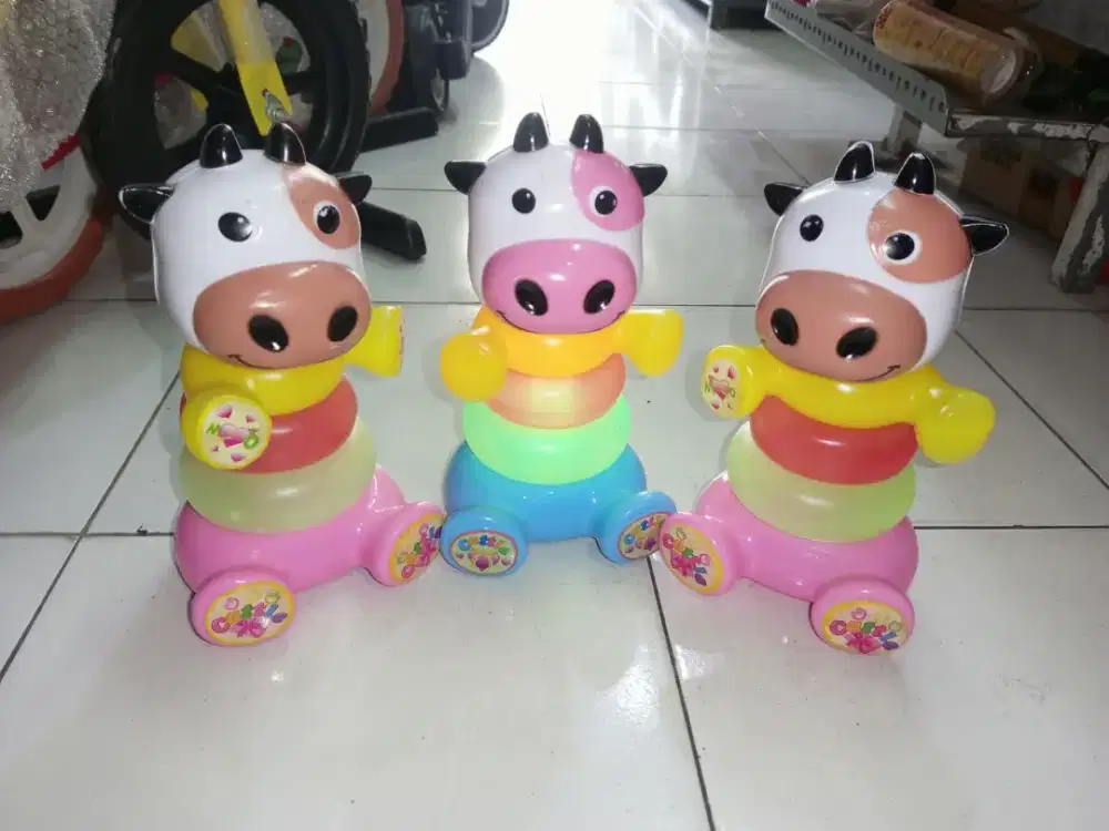 Mainan Anak Donat putar susun baterai PROMO