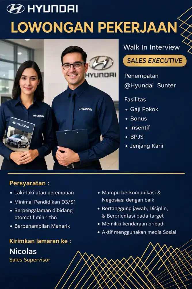 Lowongan Sales Mobil Hyundai Sunter