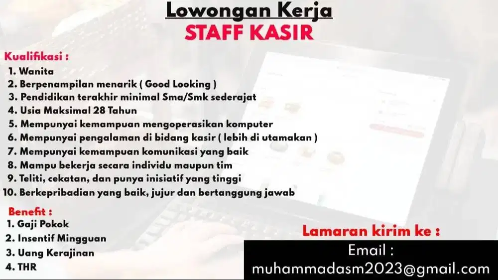 Staff Kasir Agen Sembako