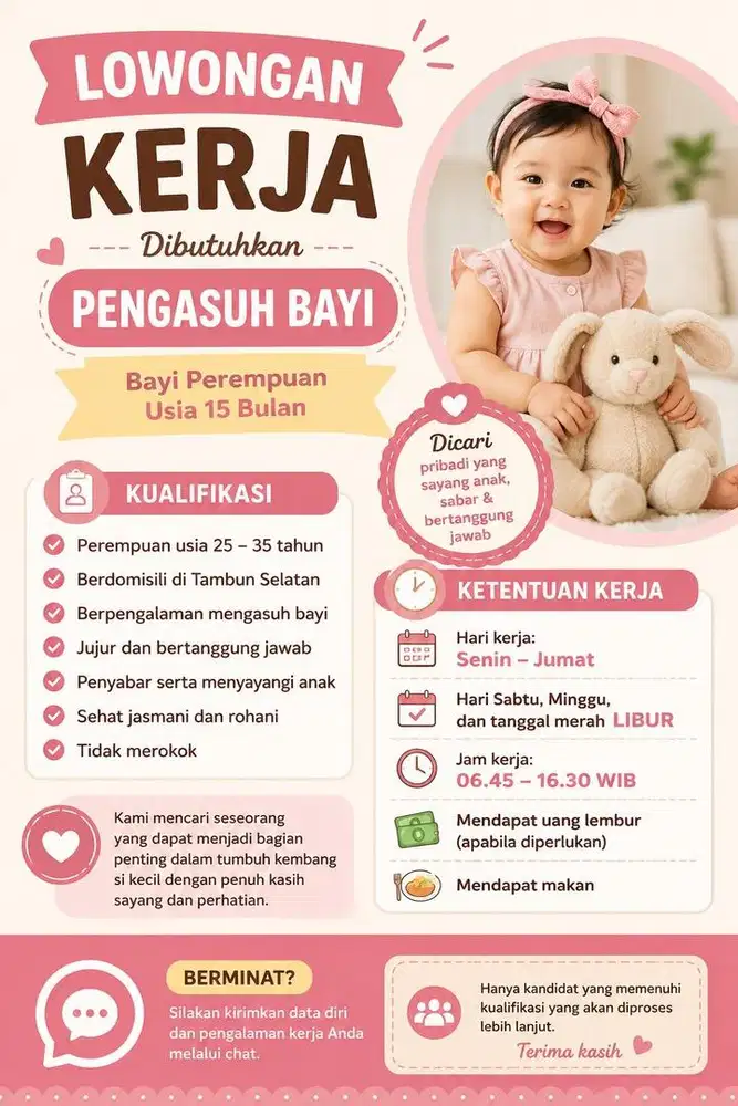 Dicari Pengasuh Bayi