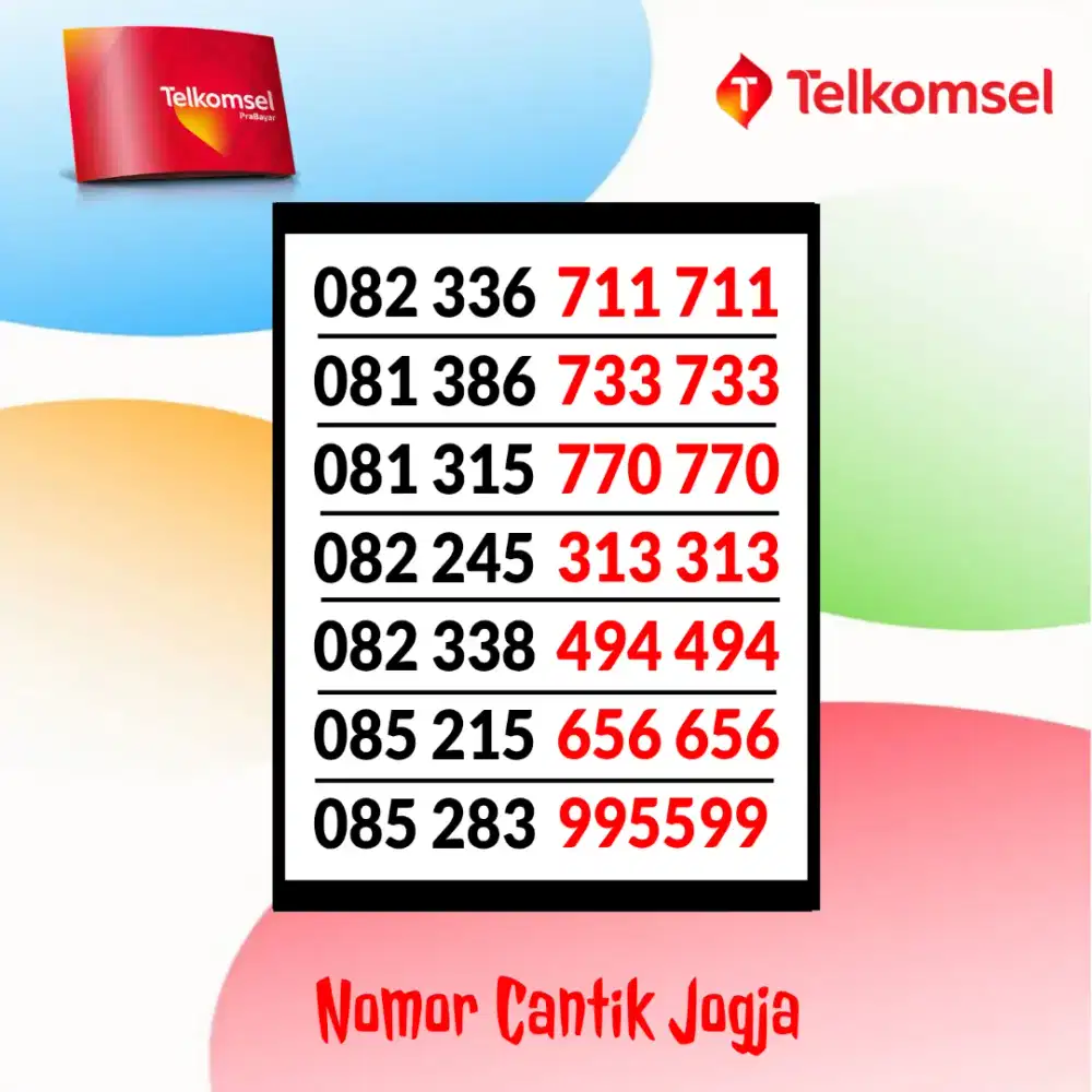 Nomor Cantik Simpati Kartu Perdana Telkomsel 3G/4G/5G Reguler