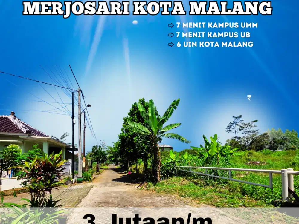 Dijual tanah kawasan perumahan merjosari kota malang