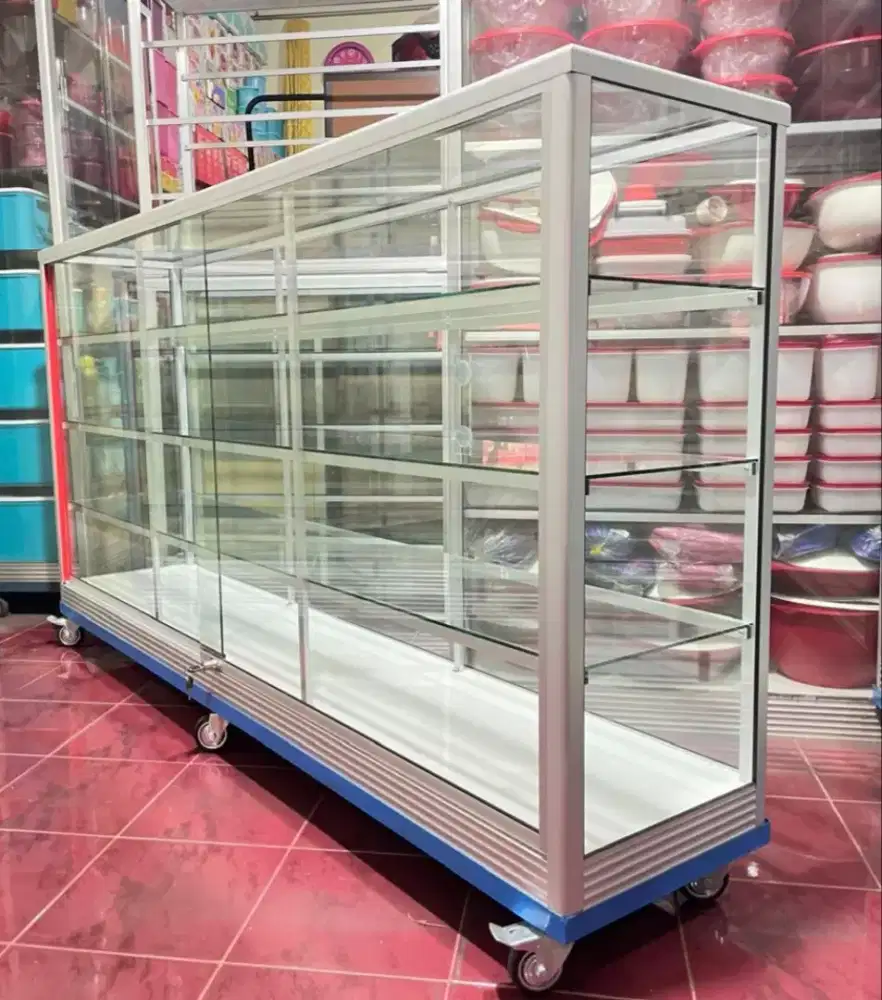 Etalase Pake RODA BESAR + Siku Besi 2Mx1M Buat Usaha
