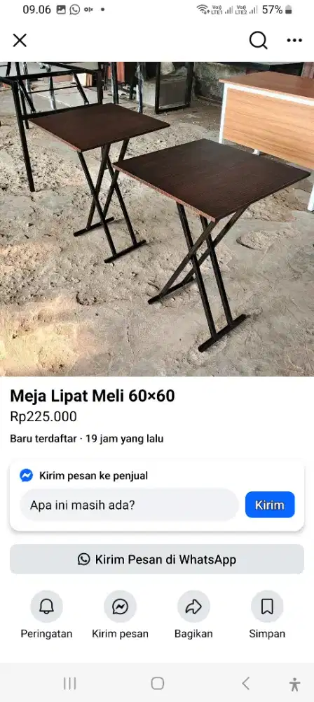 meja lipat meli 60×60