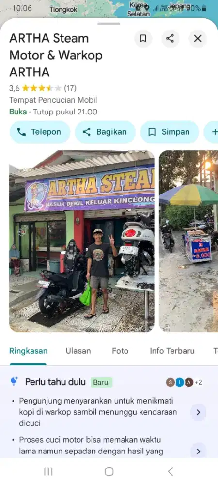 artha steam dan warkop