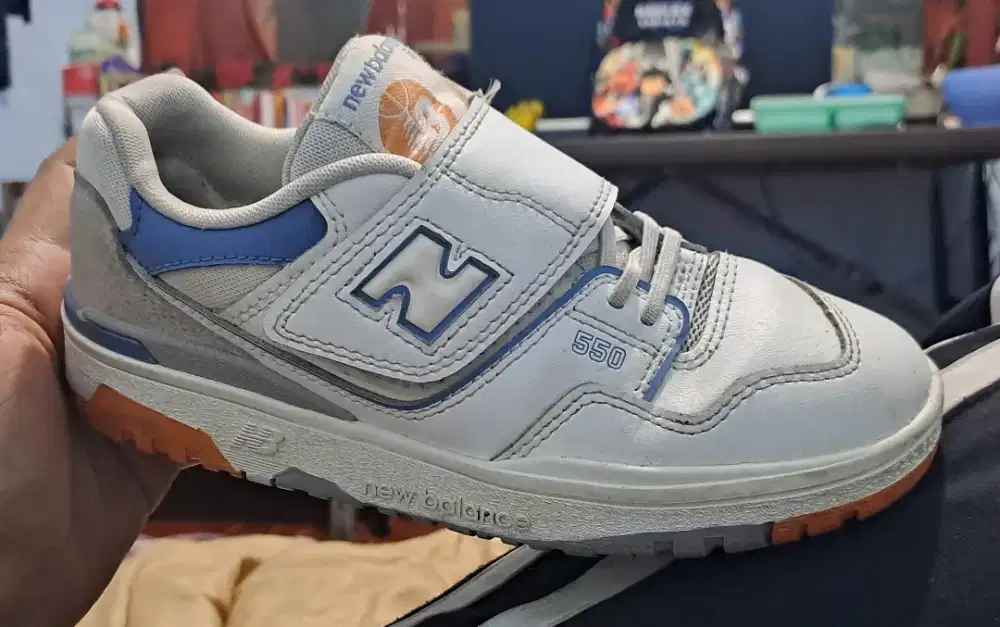 Sepatu New Balance 550 Kids Putih Biru sekolah