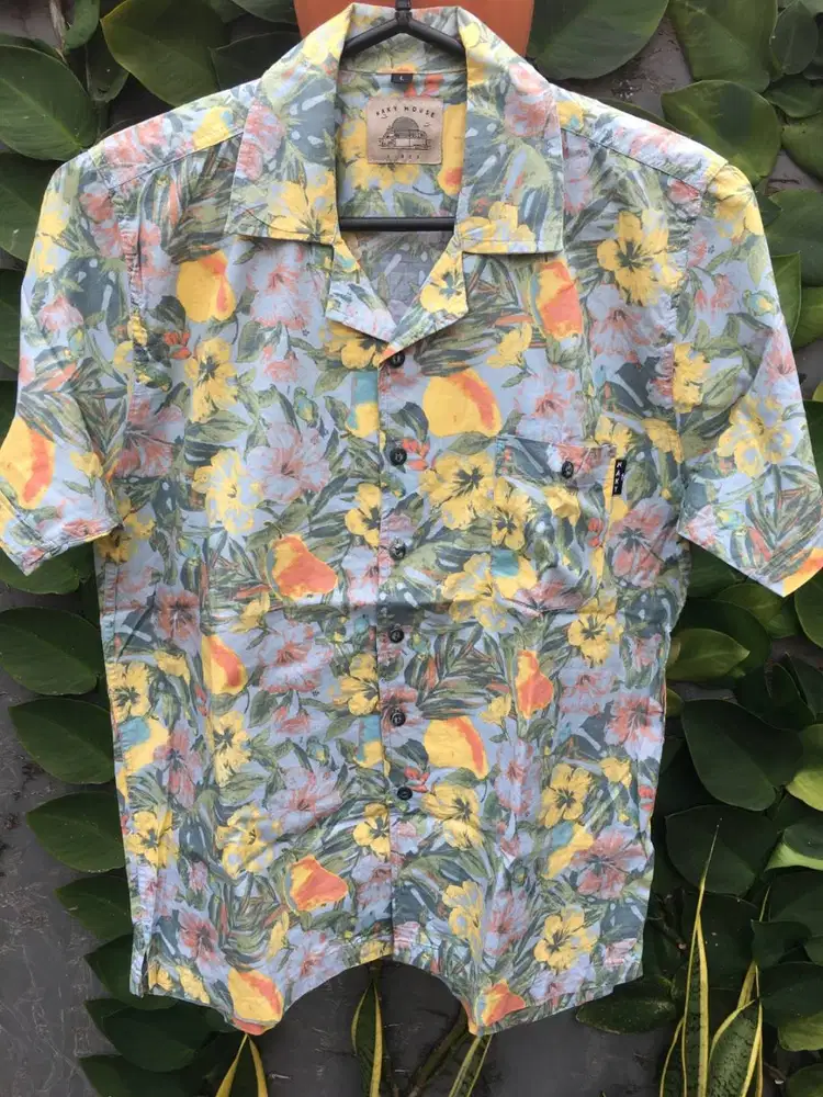 Kemeja Naky House Hawaiian Floral Tropikal Size S-M