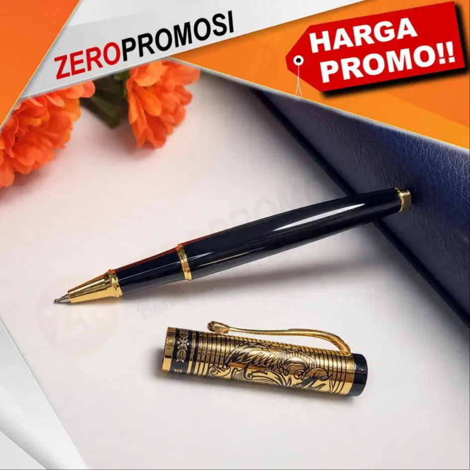 Pulpen Ukir Batik Custom Logo Souvenir Besi Premium Corporate & Event