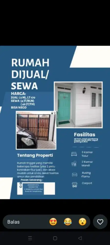 Jual/Sewa rumah tinggal