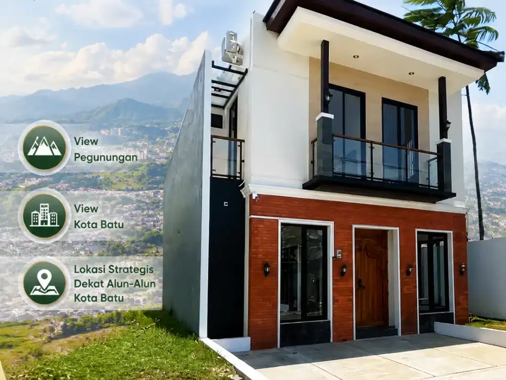 Rumah 2 Lantai + Rooftop & Kolam Renang Dekat Alun-Alun Kota Batu | Type 108/101 | Harga Rp1,5 Miliar