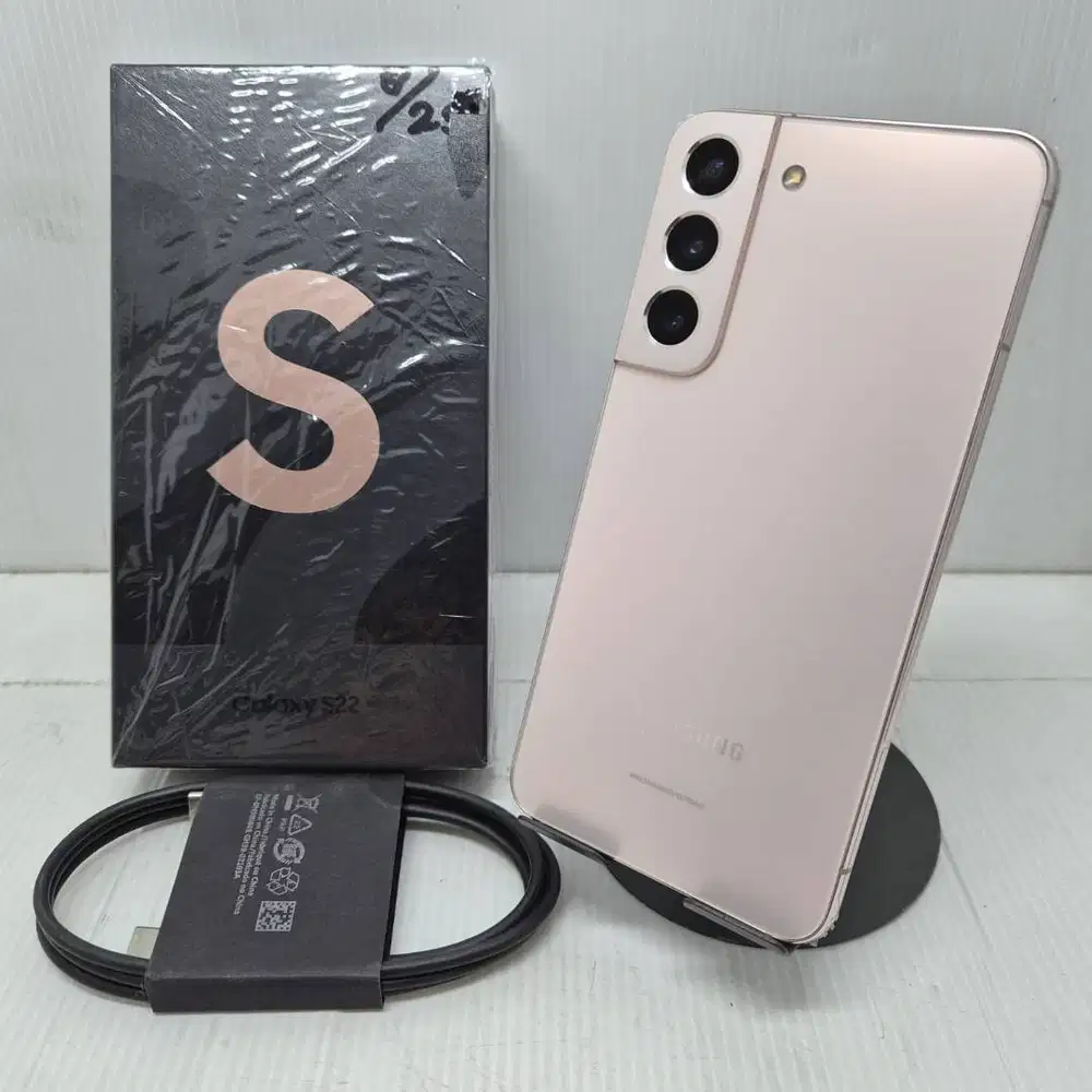 LIKE NEW 99% MULUS SAMSUNG GALAXY S22  5G 8/256 PINK GOLD EX SEIN NO M