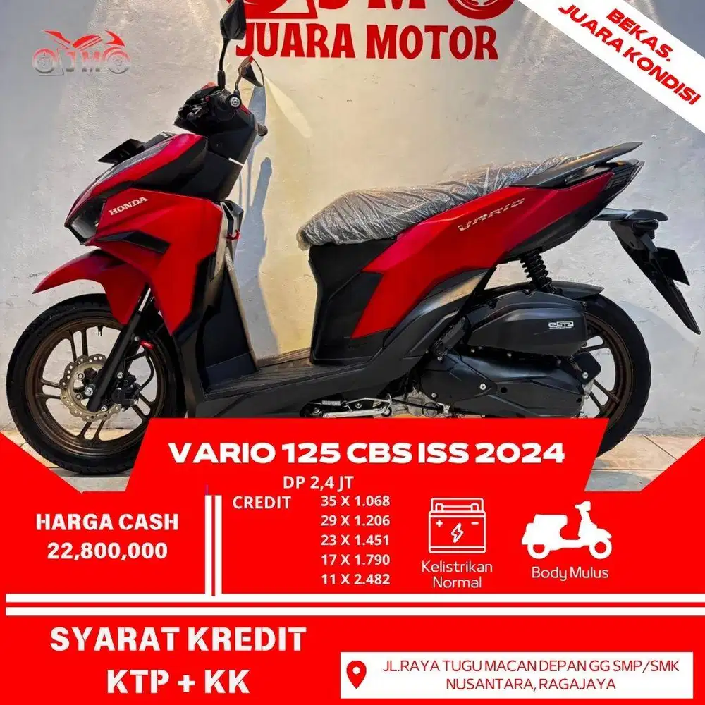 VARIO 125 CBS ISS 2024 LIKE NEW KONDISI SIAP PAKAI PAJAK PANJANG NO PR