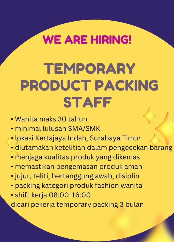 Packing temporary