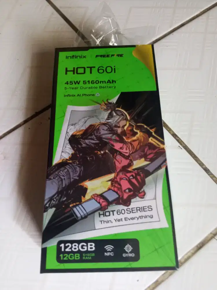 Infinix hot 60i ram 6+6/128 full set/mulus masih garansi resmi