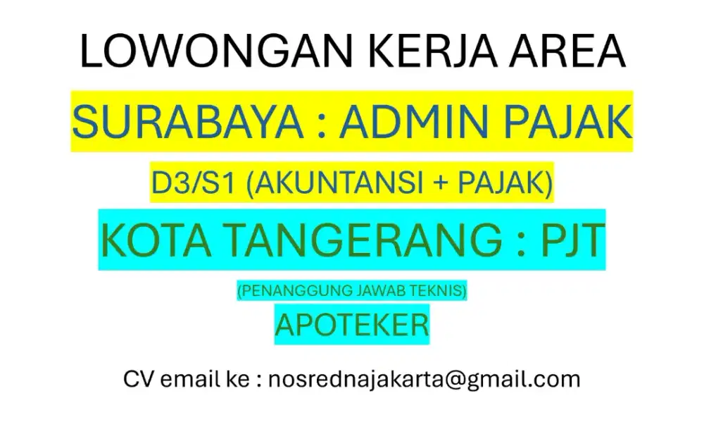 LOWONGAN ADMIN PAJAK & PJT