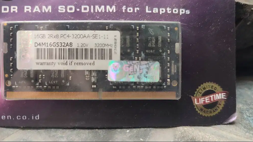 RAM Laptop DDR4 16GB 3200MHz SO-DIMM 2Rx8 PC4-3200AA - Baru