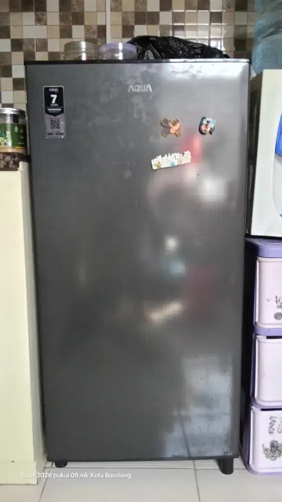 Kulkas AQUA 1 Pintu Mulus Dingin Normal Low Watt Murah - Bandung