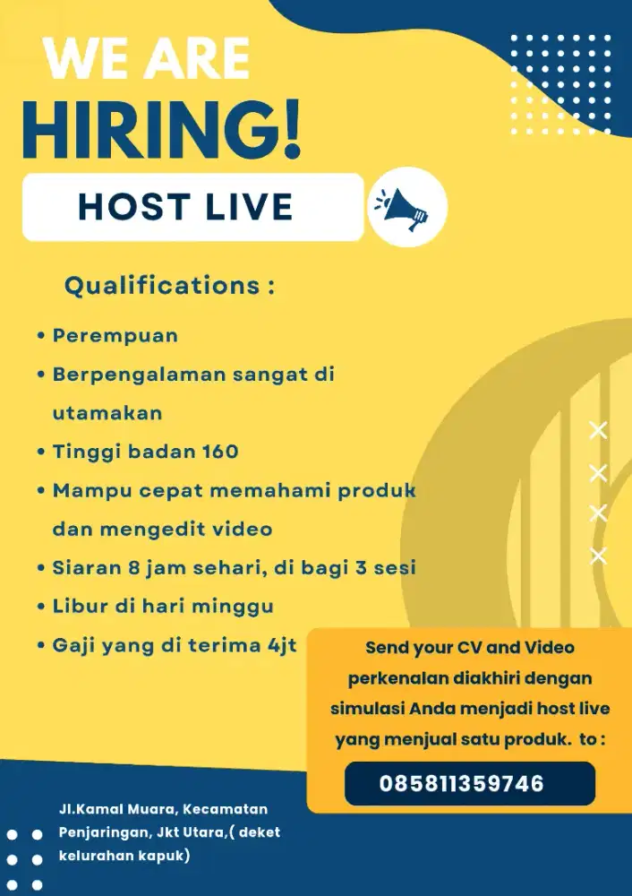 Lowongan Host live