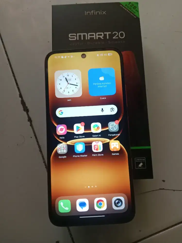 Infinix smart 20 ram 4+4/128gb mulus fullset lengkap orian