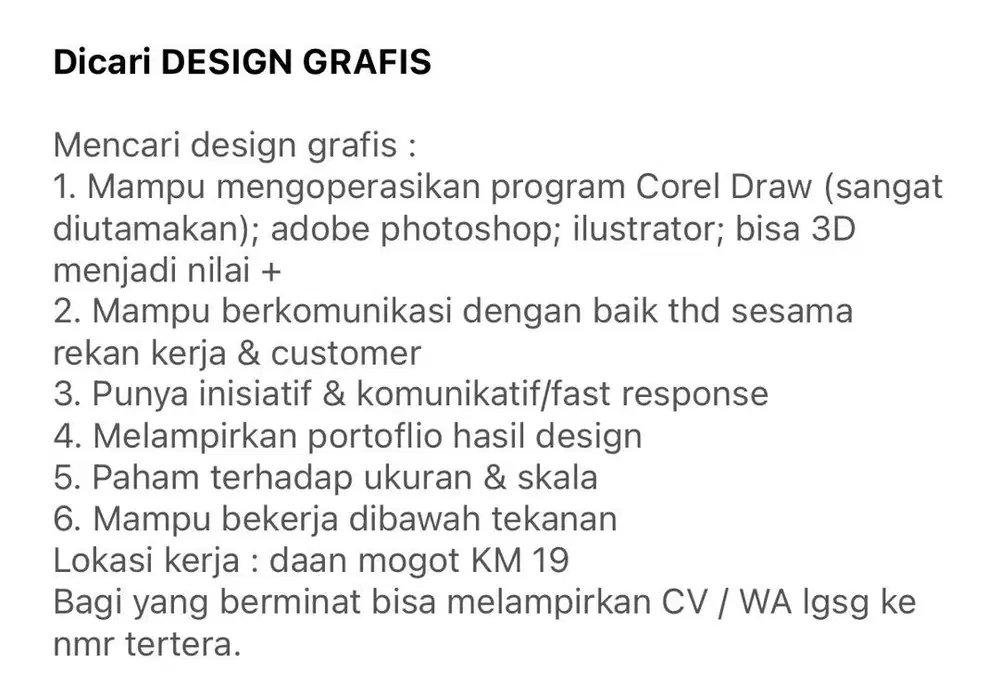 Dicari Design Grafis