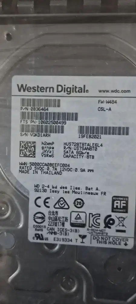 Harddisk HDD 8 TB WD