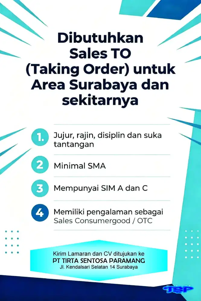 Salesmen TO untuk otc, consumer good dan amdk