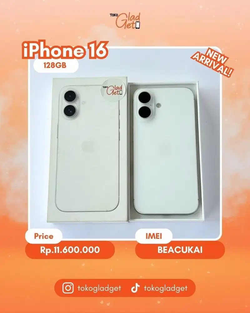 iPhone 16 Basic 128 Gb ex BEACUKAI RESMI