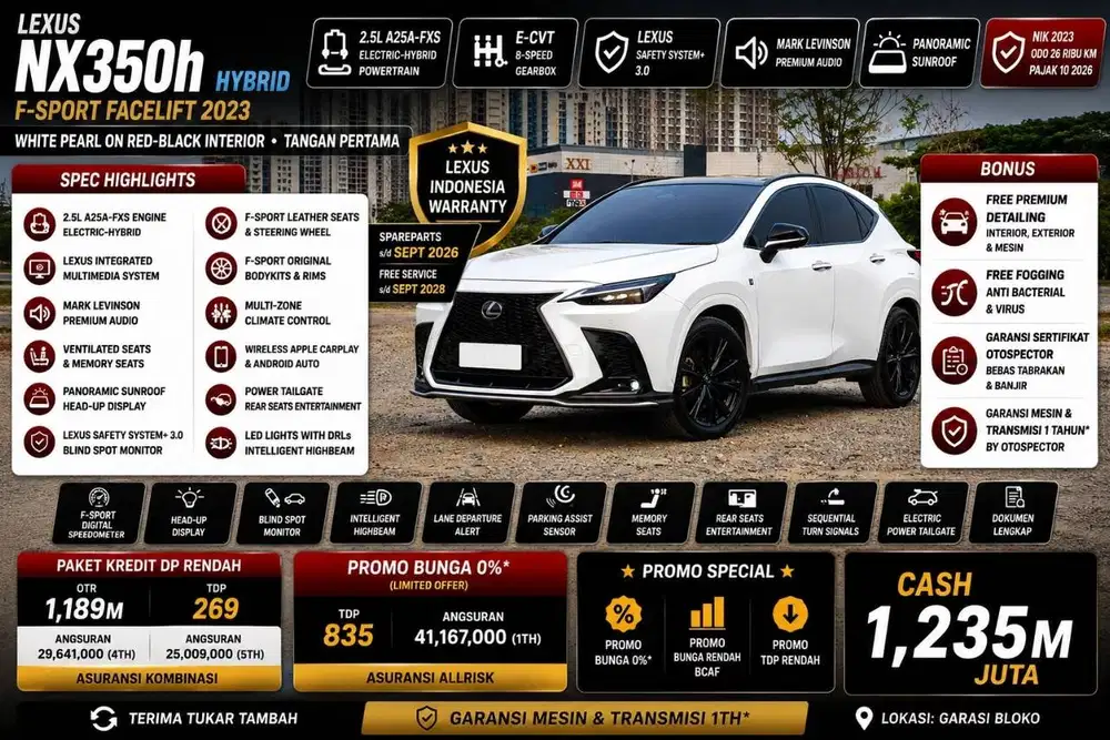 FULL OPTION Lexus NX350h Hybrid Facelift F-Sport 2023