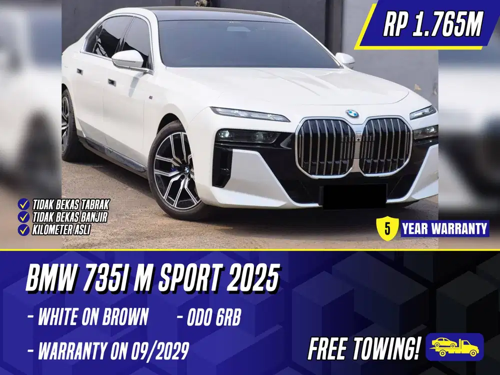 BMW 735i M Sport 2025 NIK 2024 White Putih MSport 735 i New Model
