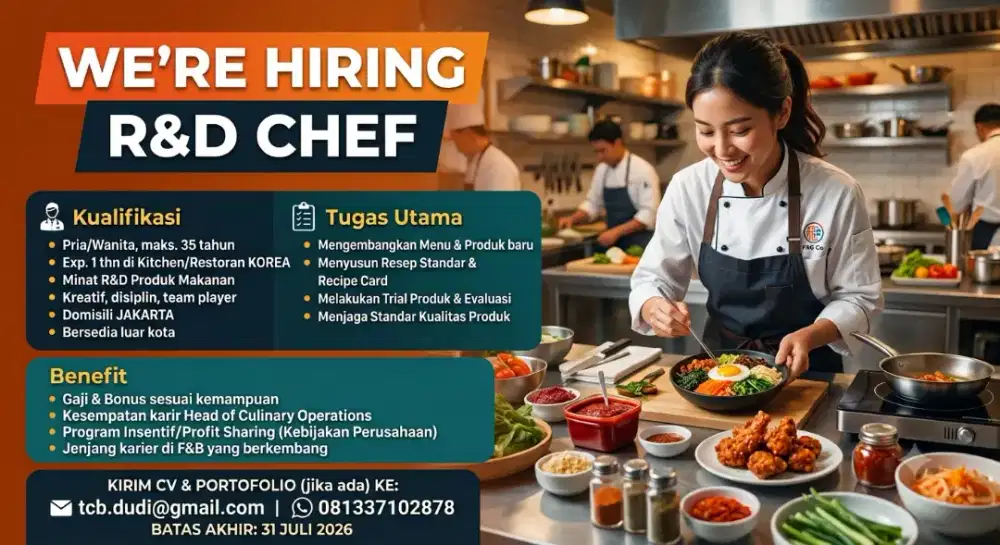 Loker R&D Chef Restoran Korea