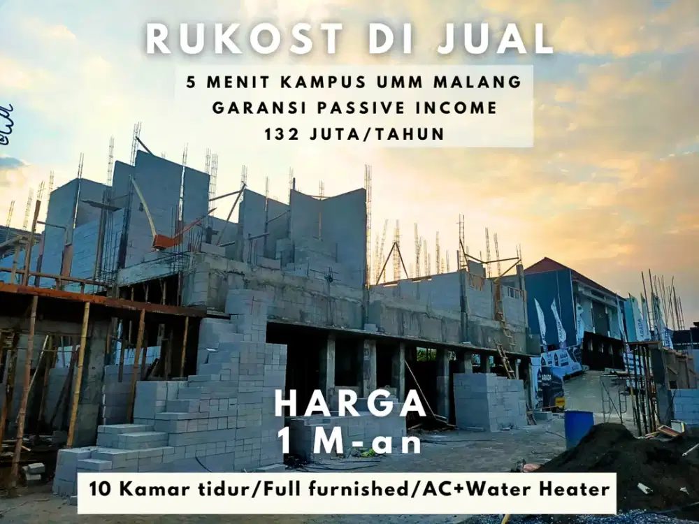 5 Menit Kampus UB Malang Full Furnished Akses 2 Mobil Jual Kos Malang