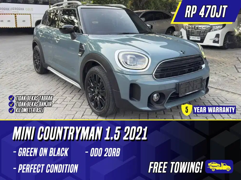 Mini Countryman 1.5 2021 Sage Green on Black Hijau Cooper