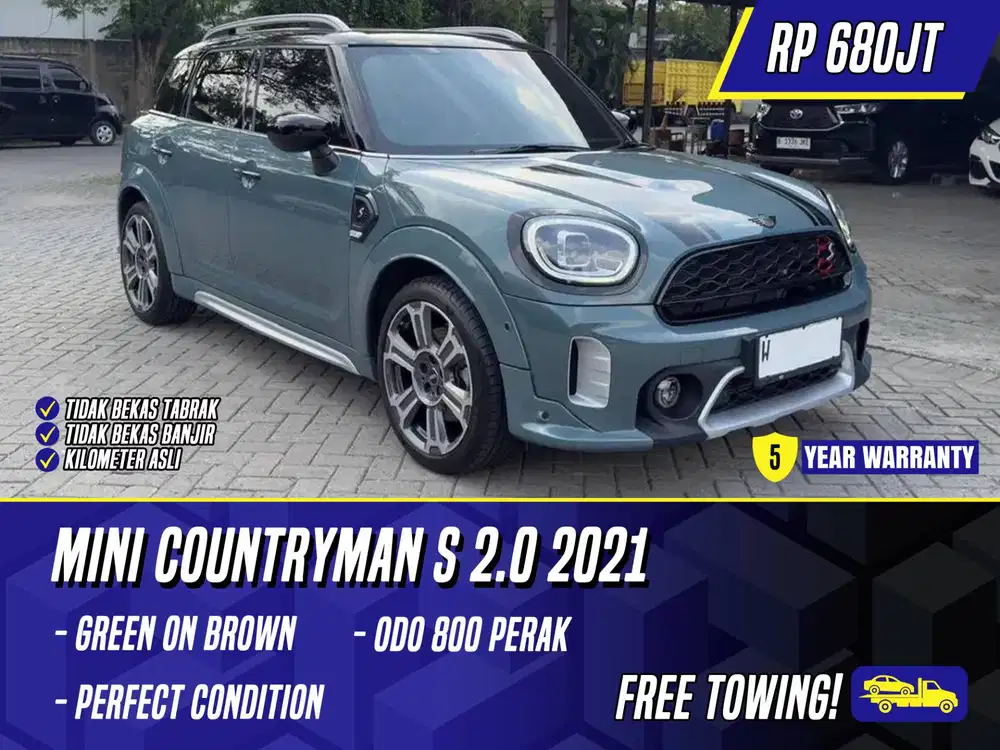 Mini Countryman S 2.0 2021 Sage Green on Black Hijau Cooper