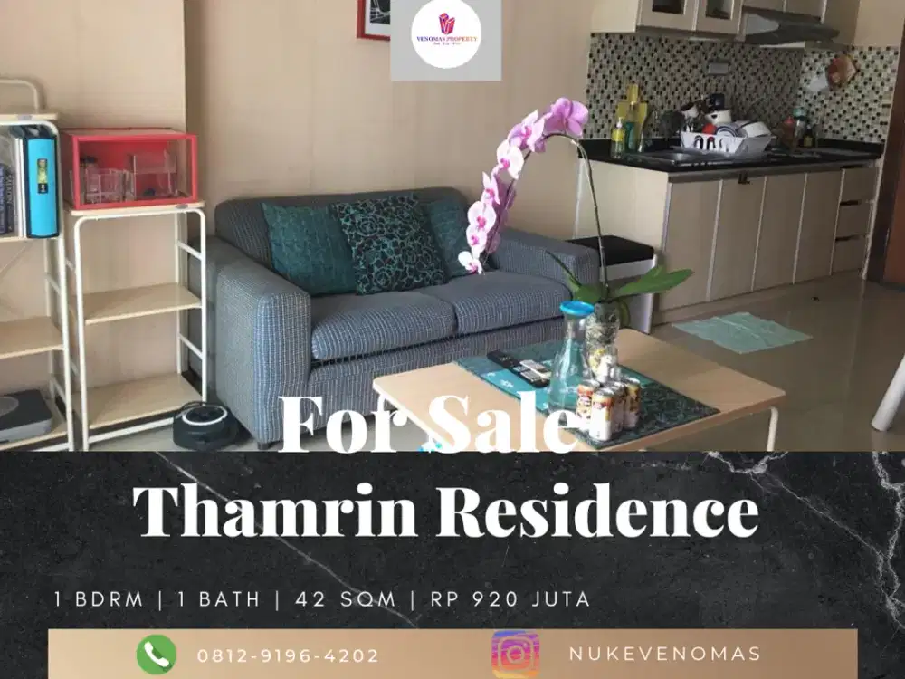 Dijual Apartement Thamrin Residence 1BR Full Furnished