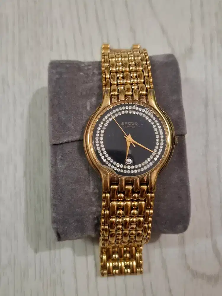 Jam tangan Westar 18k gold quartz