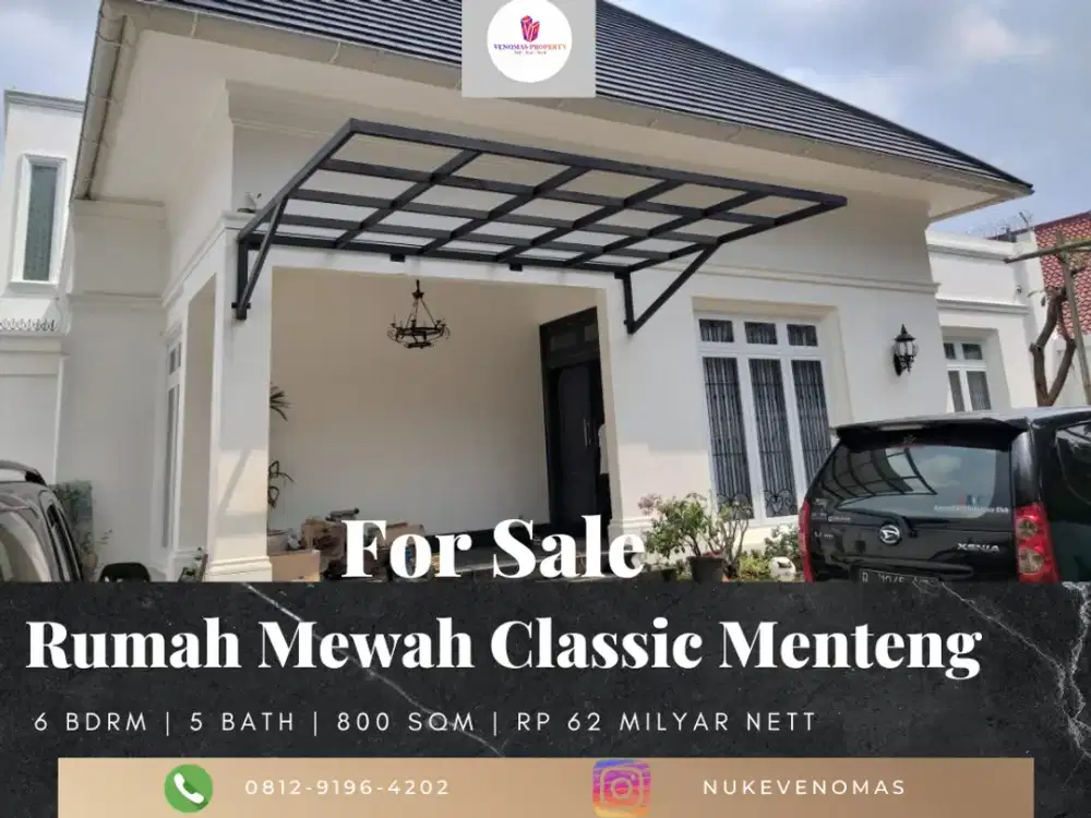Dijual Rumah Mewah Classic Menteng Jakarta Pusat 2 Lantai