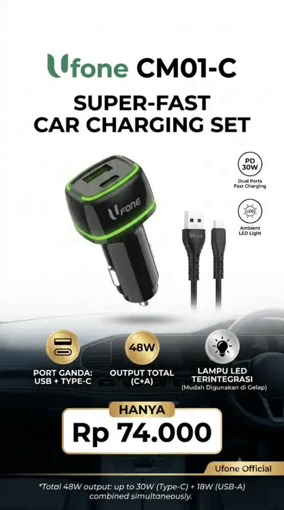 CAR CHARGER SET UFONE CM01-M