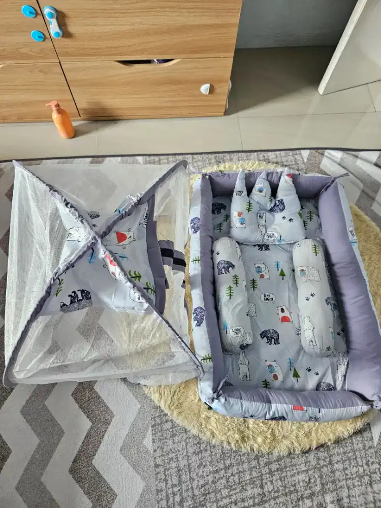 SET KASUR KELAMBU BAYI|SET BANTAL KASUR BAYI|KASUR KELAMBU BAYI 1 SET