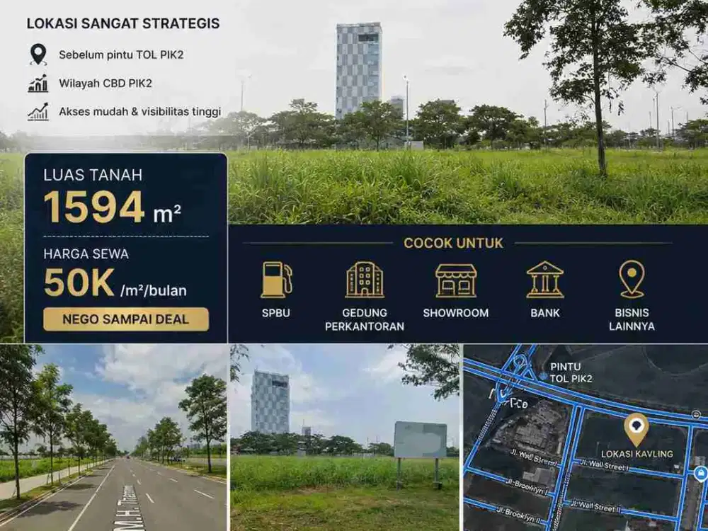 DISEWA KAVLING KOMERSIAL BOULEVARD PIK2