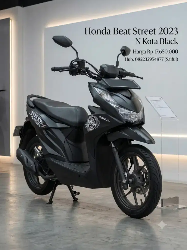 Perfect Condition!!Honda Beat Street 2023 N Kota Black Mulus-Mustika