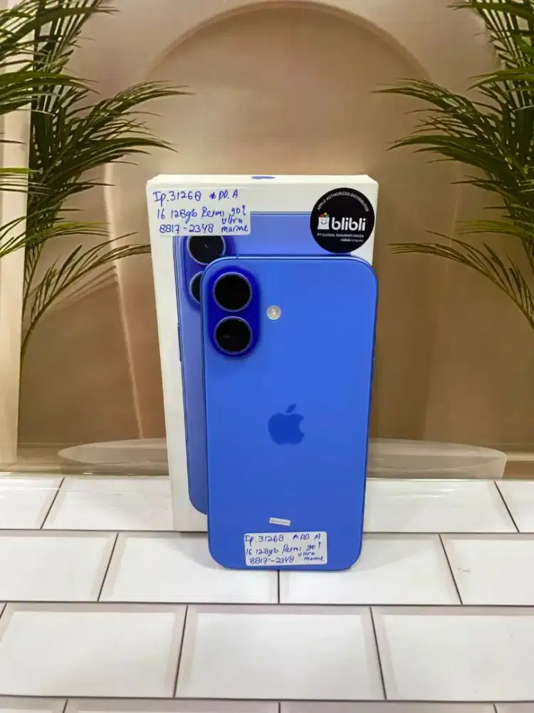 Iphone 16 128Gb Ultramari1ne (Resmi, Bh 90%)